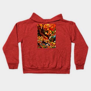 Stained Glass Autumn Foliage Kids Hoodie